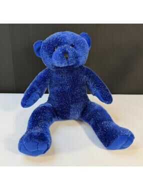 Limited Too Blue Sparkle Teddy Bear Y2K VTG Stuffed Animal 15" Plush Bear